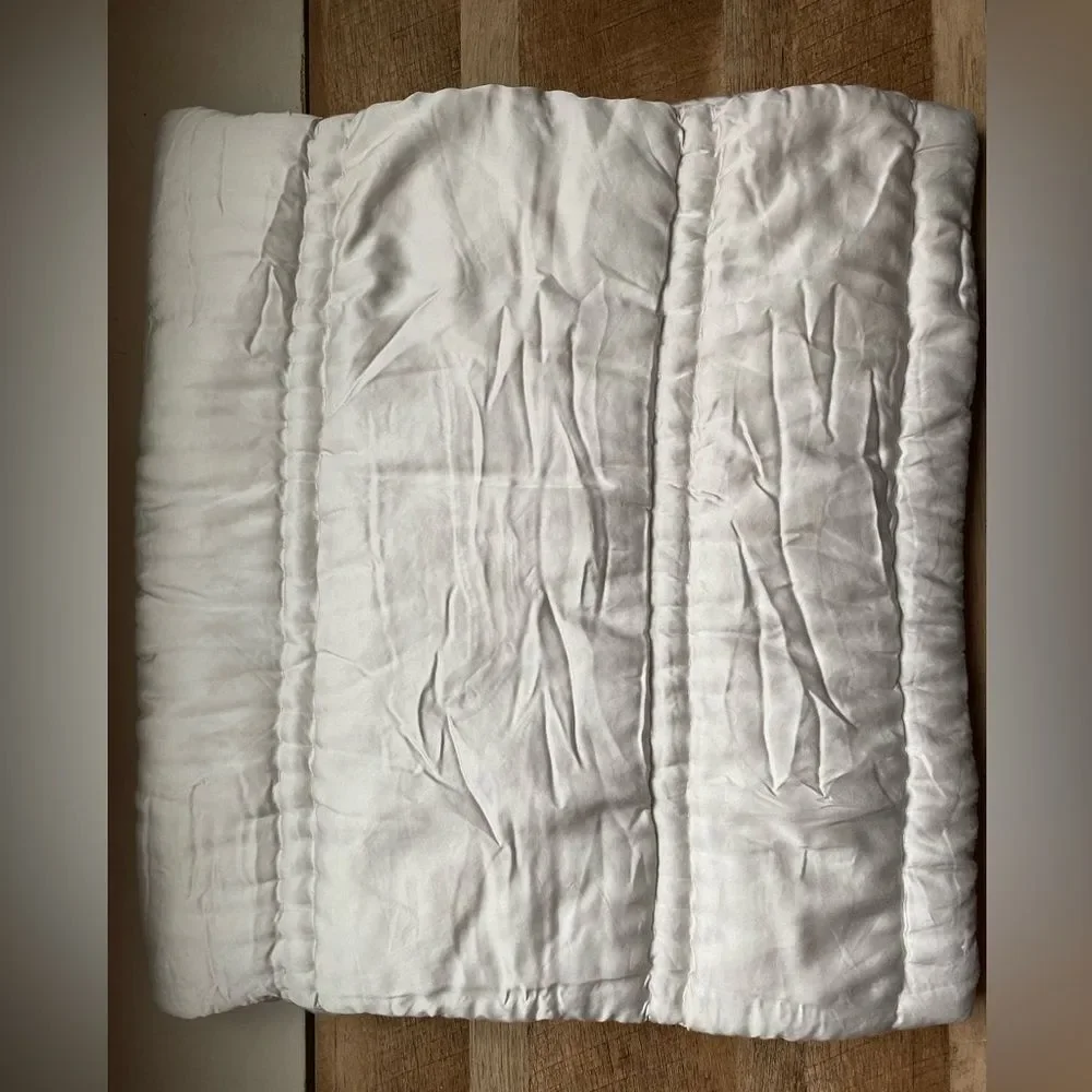 New- West Elm Silky Feel Lyocell Frost Grey Bed Plush Pillow Sham Cover